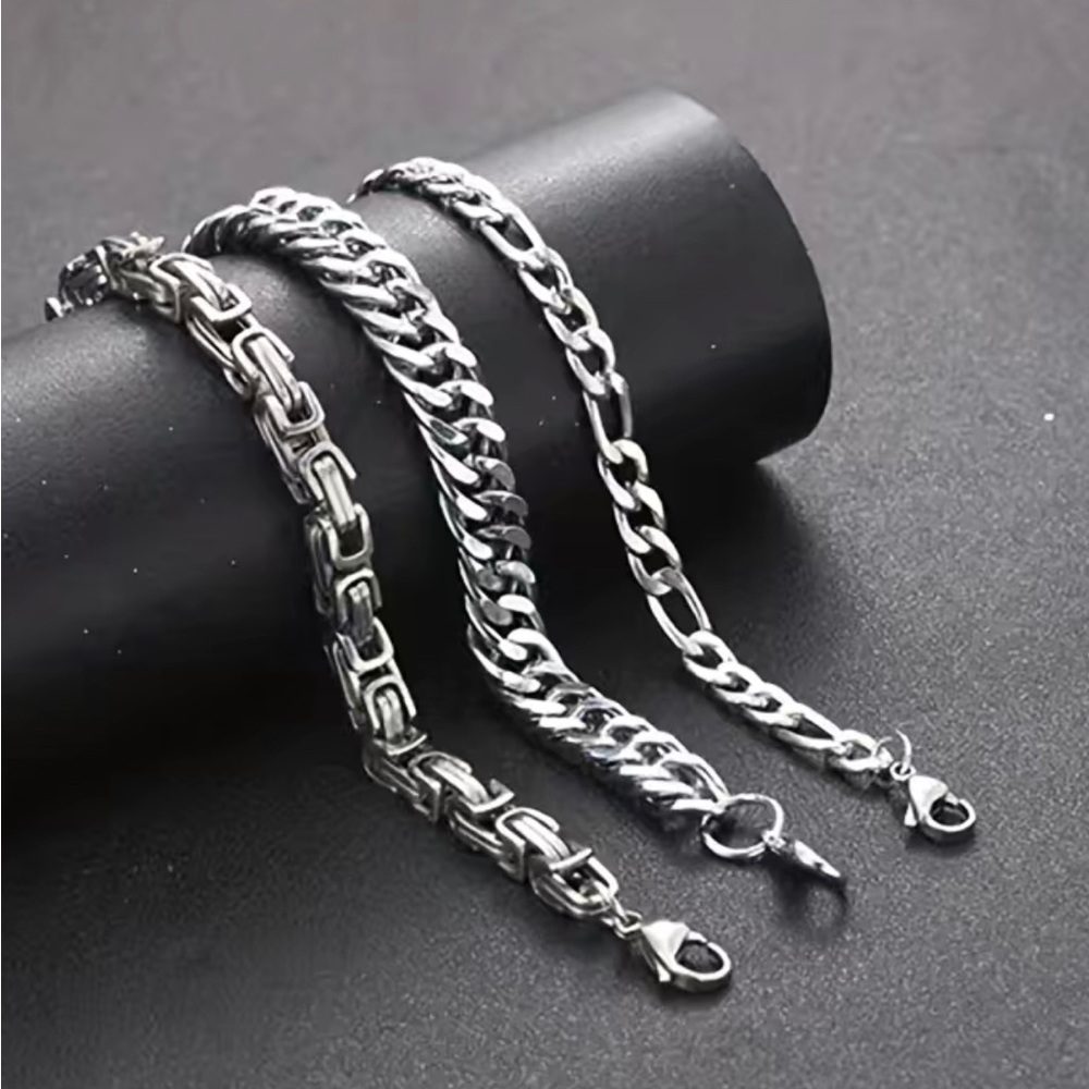 3pc set of stainless steel bracelets